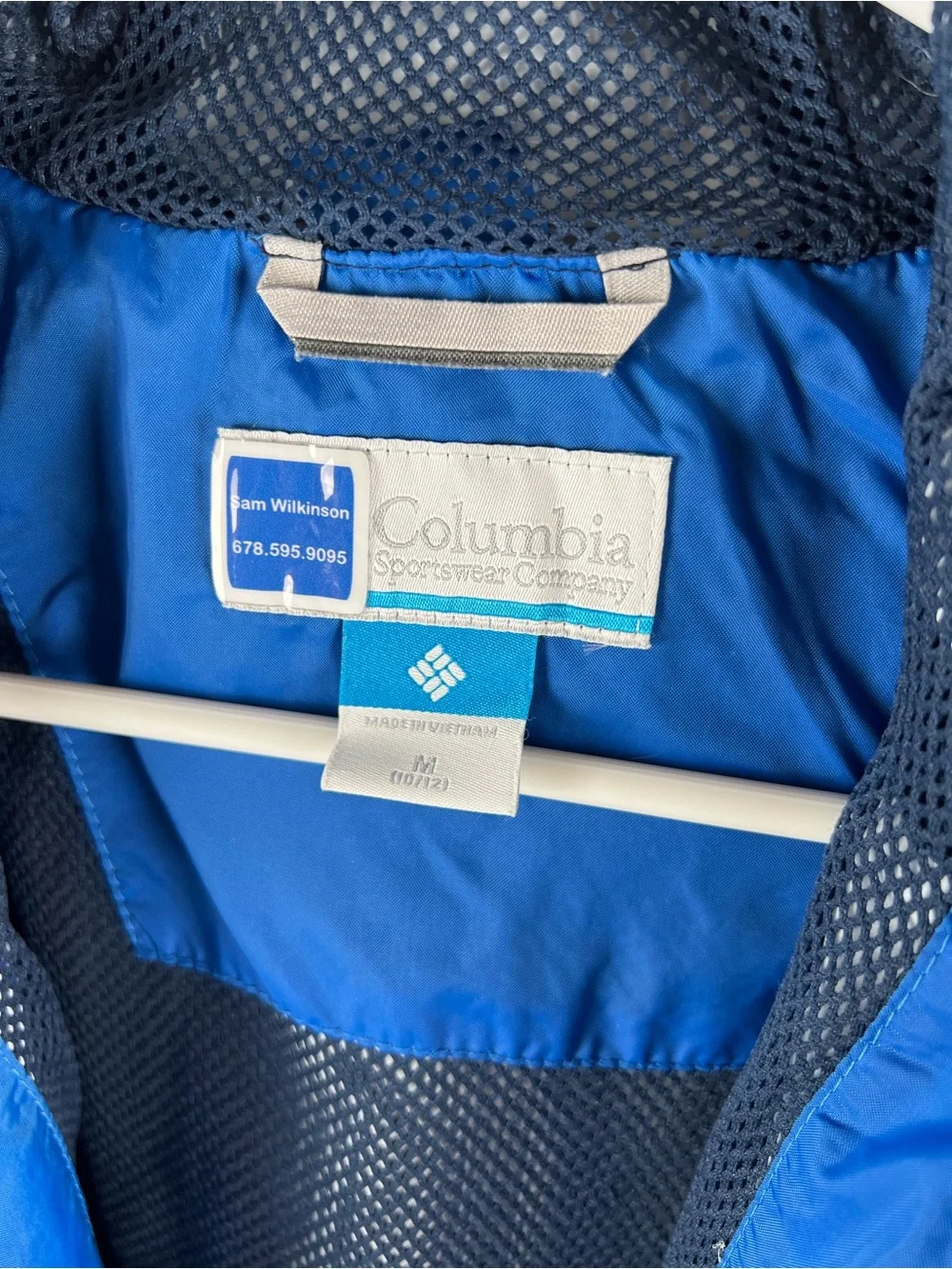 Columbia Omni-Tech Youth Medium Hooded Rain Jacket Blue